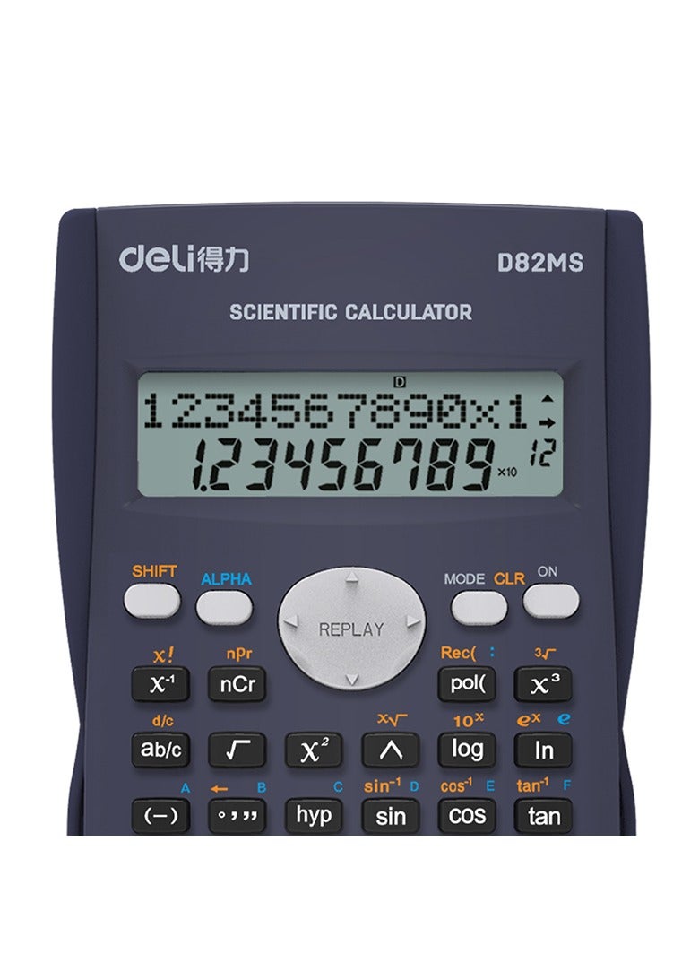 ديلي الة حاسبة علمية، حاسبة رياضية علمية لطيفة بسطرين للطلاب والهندسة الجبرية الاساسية لطلاب المدارس المتوسطة والثانوية والجامعة .أسود - Image 2