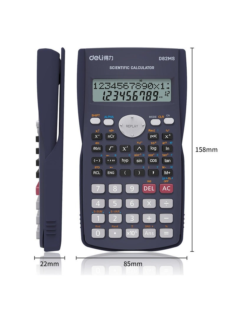 ديلي الة حاسبة علمية، حاسبة رياضية علمية لطيفة بسطرين للطلاب والهندسة الجبرية الاساسية لطلاب المدارس المتوسطة والثانوية والجامعة .أسود - Image 3