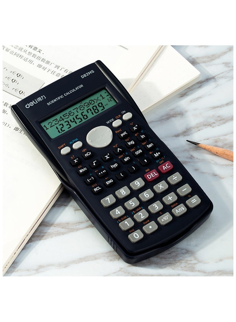 ديلي الة حاسبة علمية، حاسبة رياضية علمية لطيفة بسطرين للطلاب والهندسة الجبرية الاساسية لطلاب المدارس المتوسطة والثانوية والجامعة .أسود - Image 4