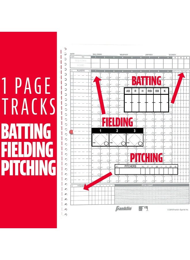 MLB Franklin Sports MLB Baseball and Softball Scorebook - Image 5