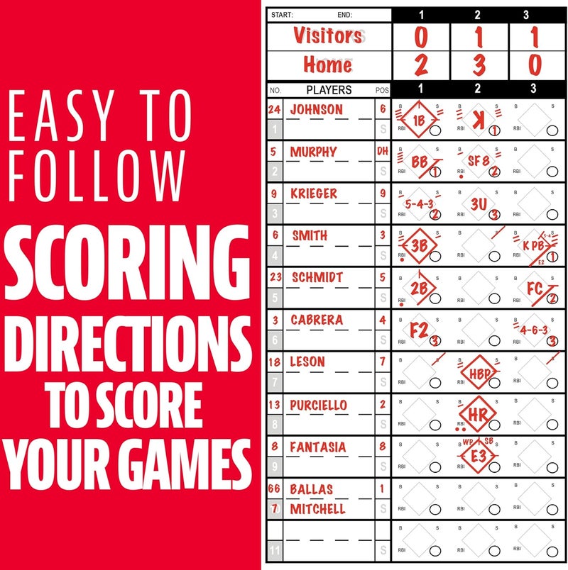 MLB Franklin Sports MLB Baseball and Softball Scorebook - Image 4
