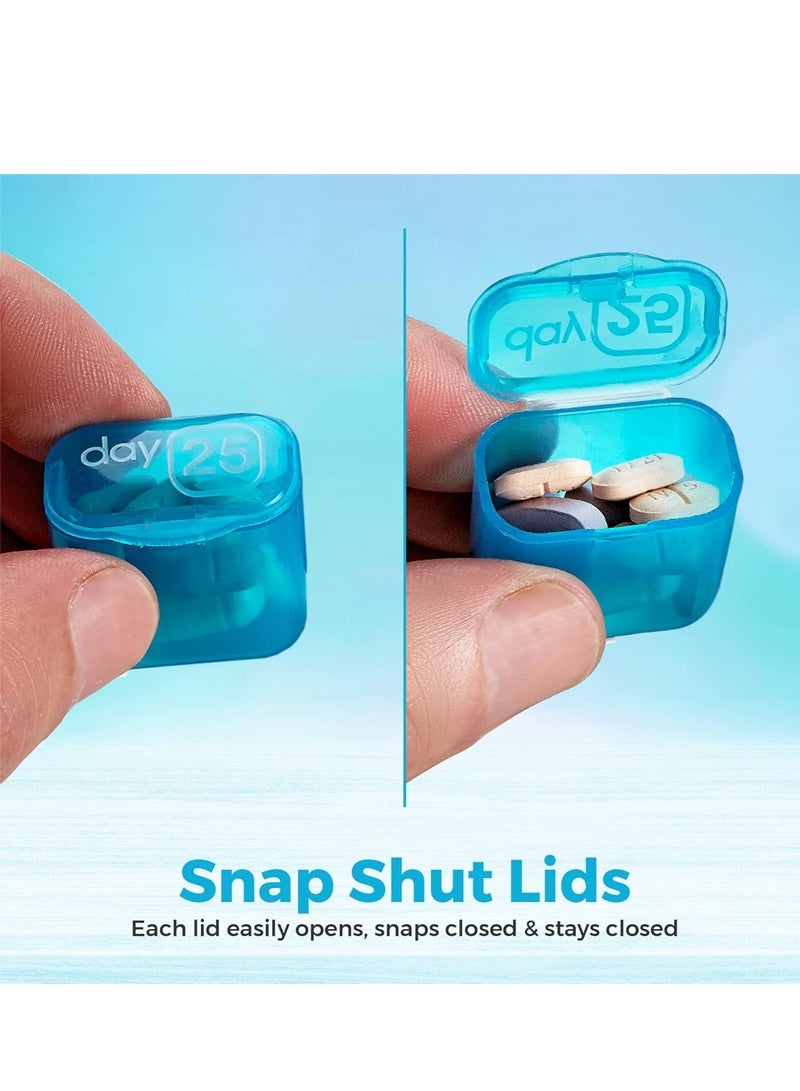 lebonaer Monthly Pill Organizer - 31 Day Pill Organizer with Large Removable Medication Pods, Portable Pill Case Box and Holder for Daily Medicine and Vitamins, Great for Travel （Blue） - Image 4