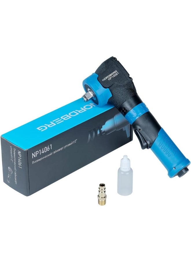NORDBERG - Angle Air Impact Wrench 1/2 Inch  Np14061, Max Torque 500 Nm, Air Impact Gun Industrial Repair  Assembly Tool, Pistol Handle, Single Hammer, 7500 Rpm - Image 1