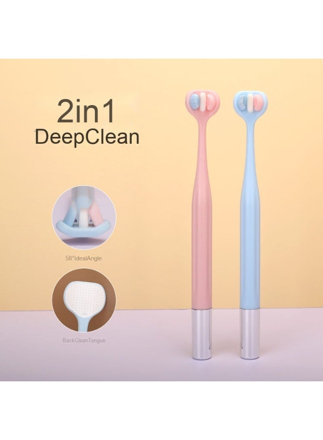 NIBEMINENT Kids Toothbrush, Child Toothbrush,3 Sided Toothbrush Kids,Autism Toothbrush for Kids,Soft and Gentle for Complete Tooth and Gum Care,Toothbrush 2 Pack - Image 3