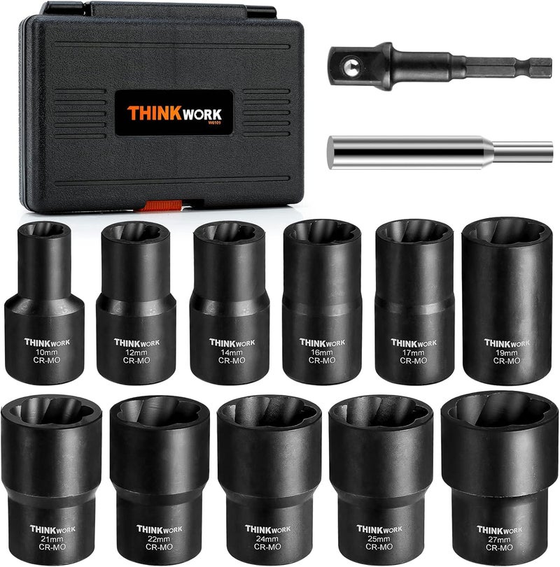 THINKWORK 13-Piece Lug Nut Remover Kit for Stripped and Damaged Bolts - Image 1