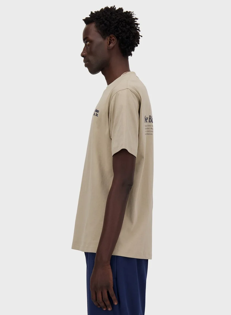 نيو بالانس Athletics Flocked Relaxed T-Shirt