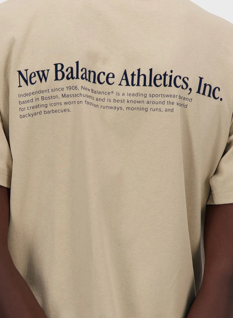نيو بالانس Athletics Flocked Relaxed T-Shirt