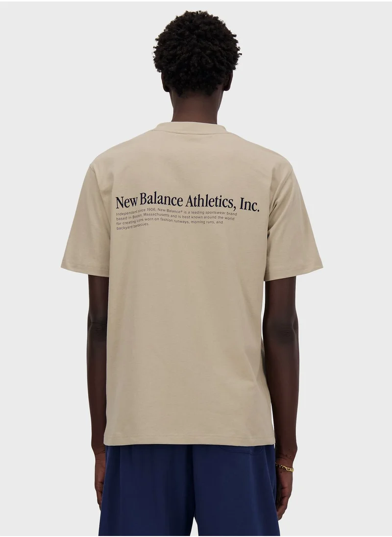 نيو بالانس Athletics Flocked Relaxed T-Shirt