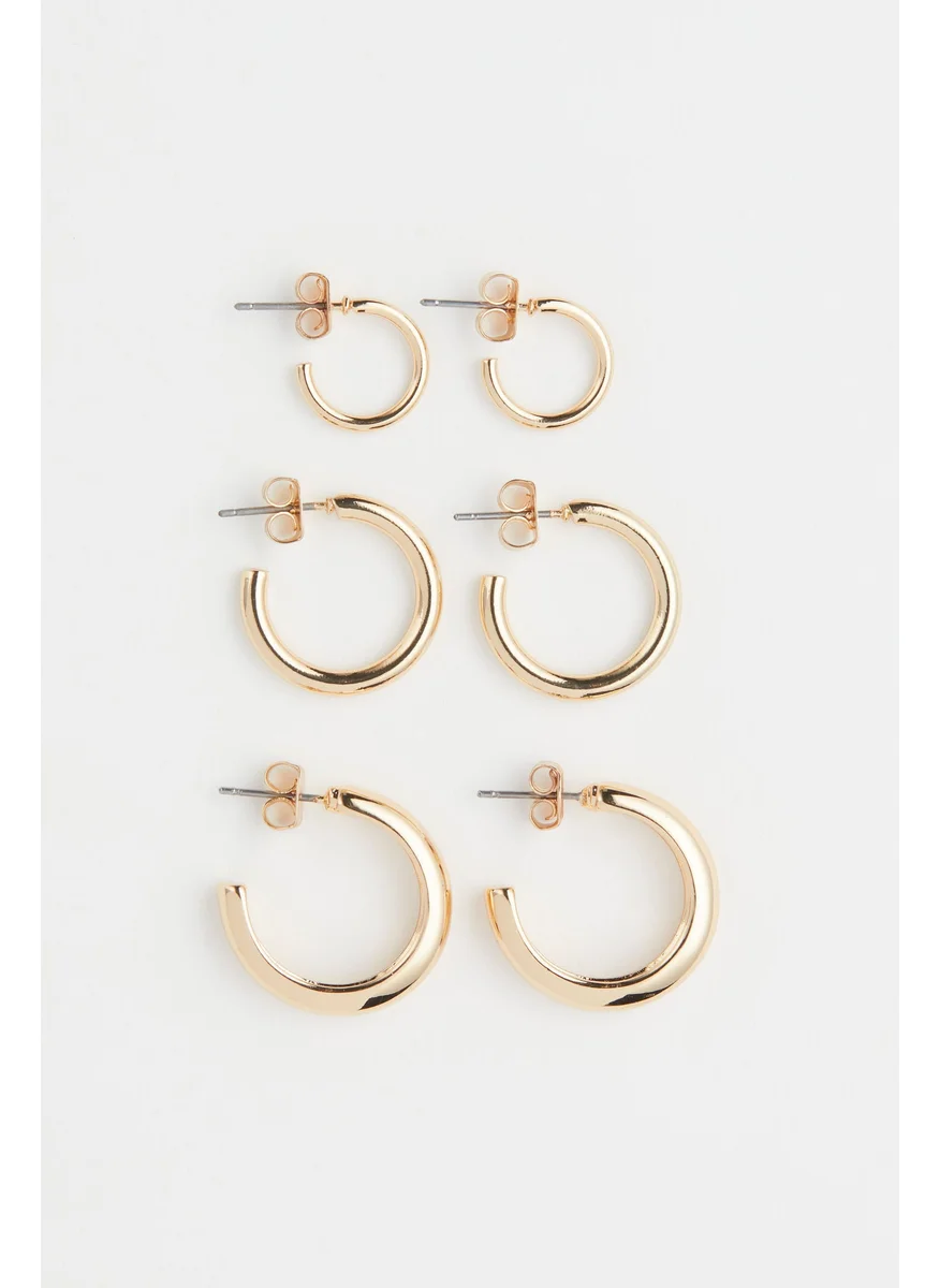 H&M 3 Pairs Hoop Earrings
