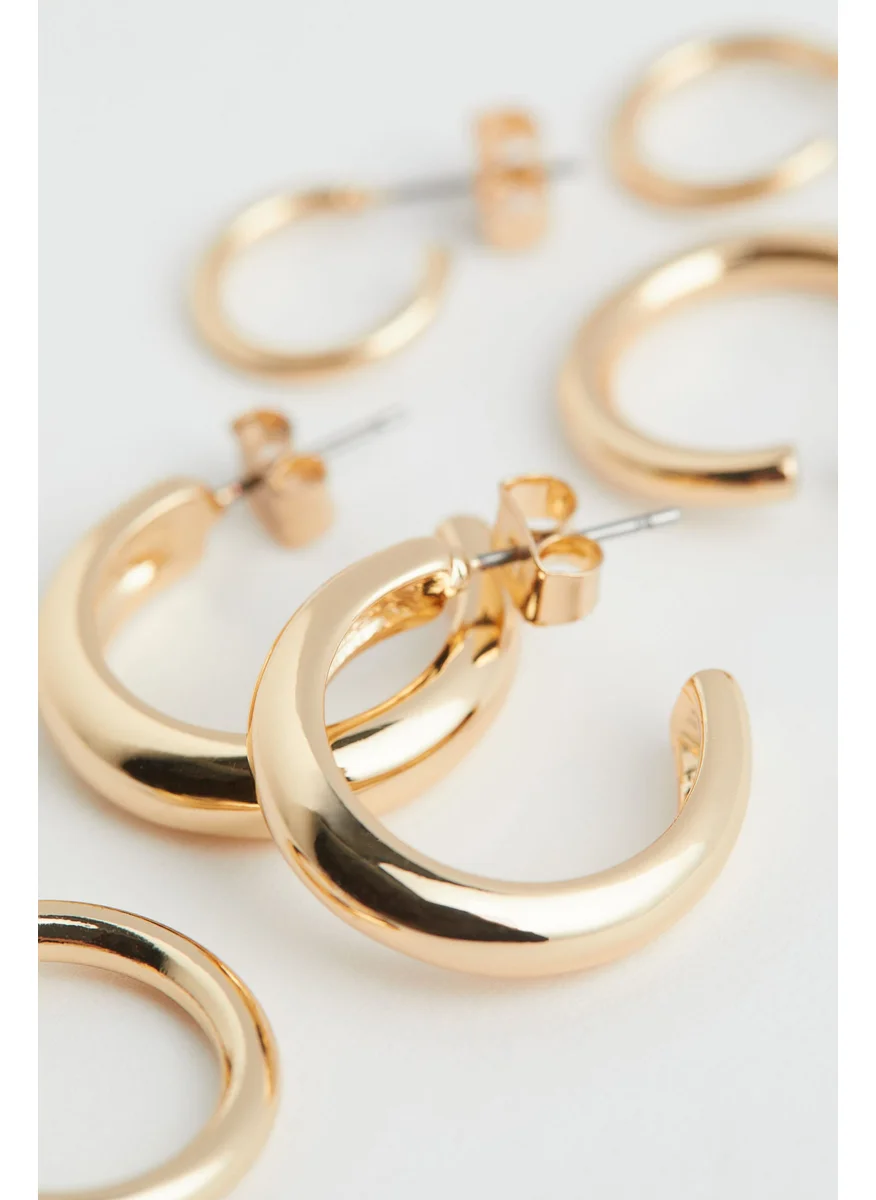 H&M 3 Pairs Hoop Earrings