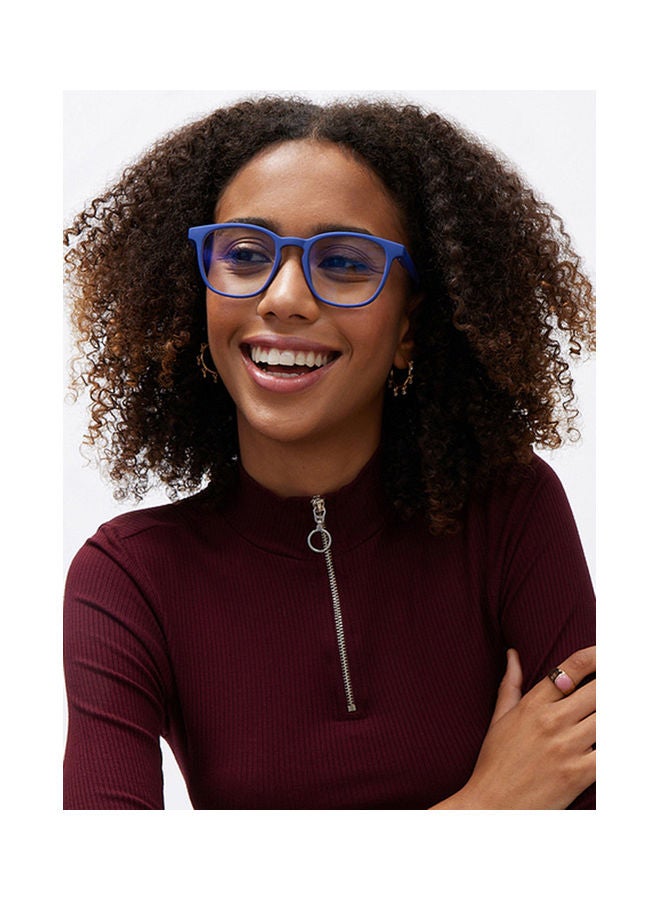 Lenskart Blu Unisex Hustlr | Peyush Bansal Glasses For Eye Protection From Digital Screens | Computer Glasses With Blue Cut And UV Protection | Lightweight Specs Zero Power | Medium | Midnight Blue - Image 5