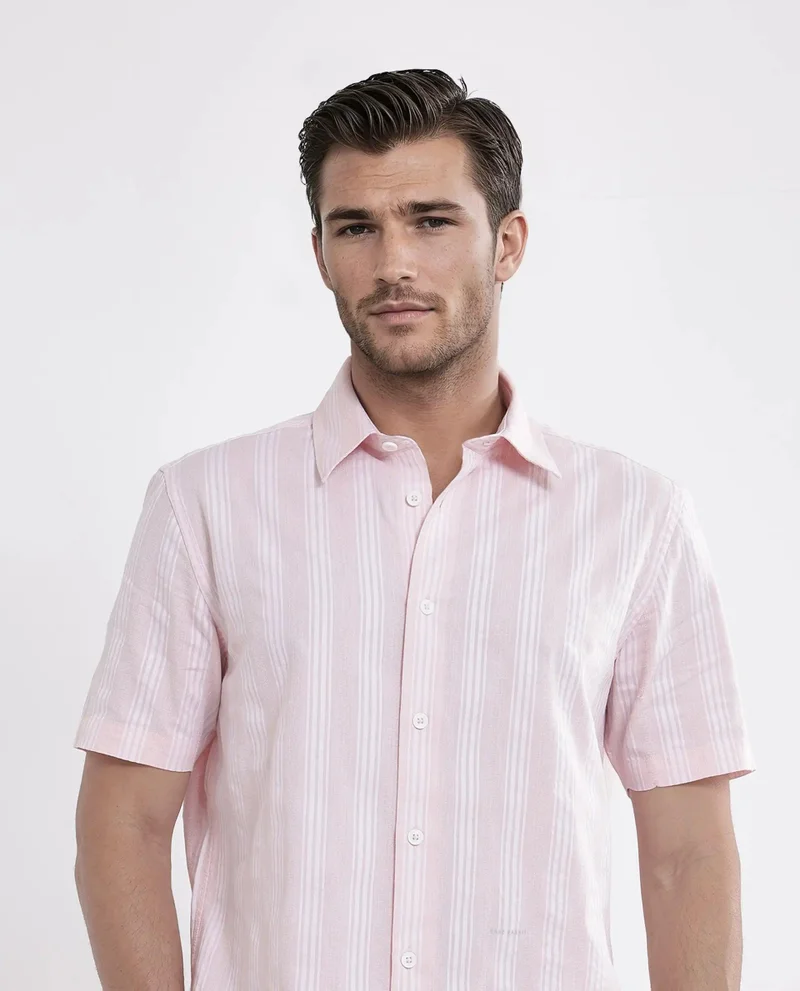 Rare Rabbit Men's Striped Regular Fit Shirt