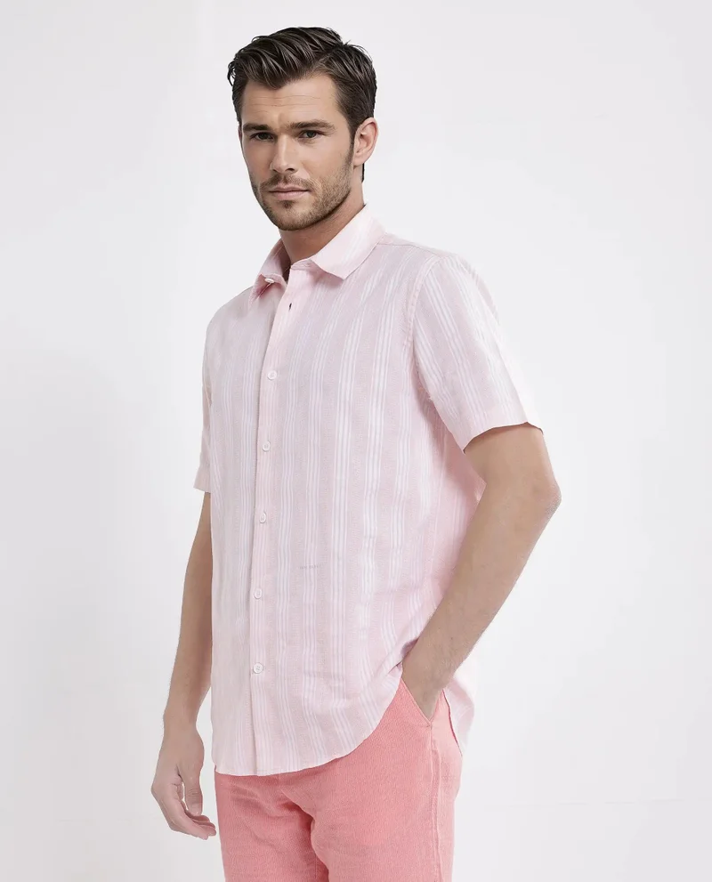 Rare Rabbit Men's Striped Regular Fit Shirt