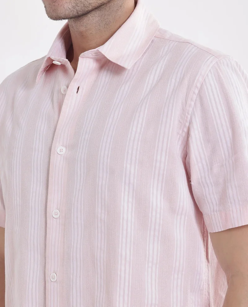 Rare Rabbit Men's Striped Regular Fit Shirt