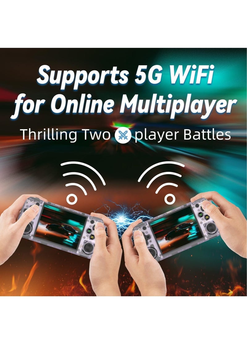 RG35XX H Retro Handheld Game Console, 3.5 Inch IPS Screen Linux System Built-in 64G TF Card 5528 Games Support HDMI TV Output 5G WiFi Bluetooth 4.2 (Purple) - Image 3