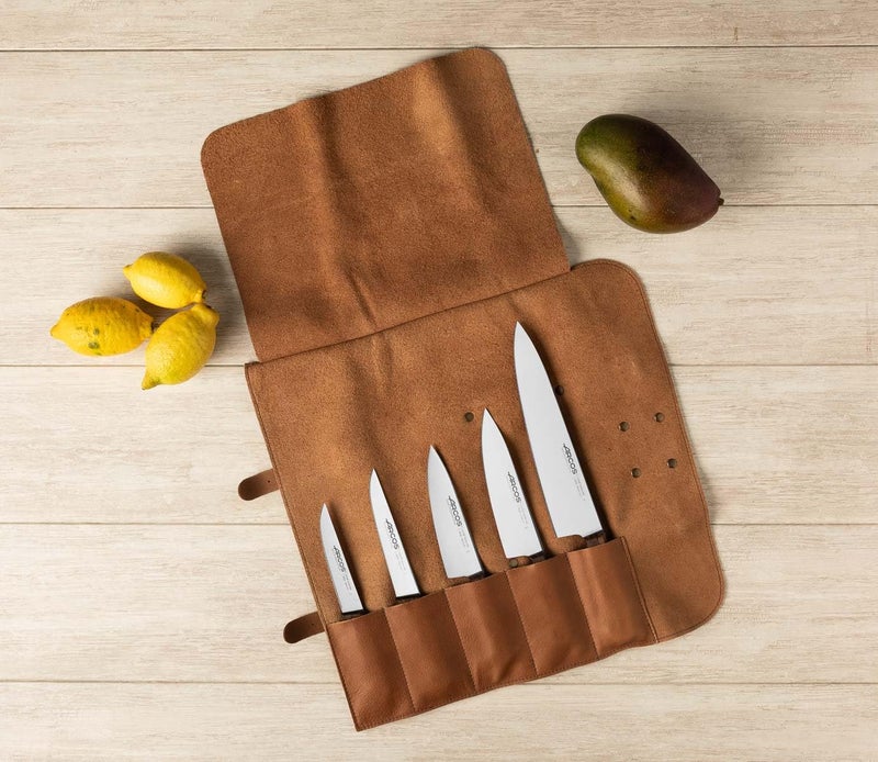 Arcos حقيبة سكين مطبخ احترافية أركوس 5 × 42 سم مقبض جلد العسل مشبك قابل للتعديل - Image 3