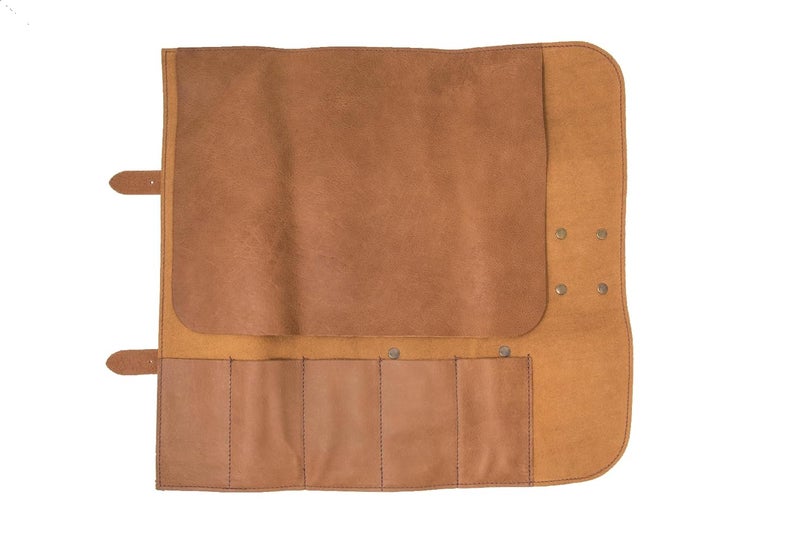 Arcos حقيبة سكين مطبخ احترافية أركوس 5 × 42 سم مقبض جلد العسل مشبك قابل للتعديل - Image 2