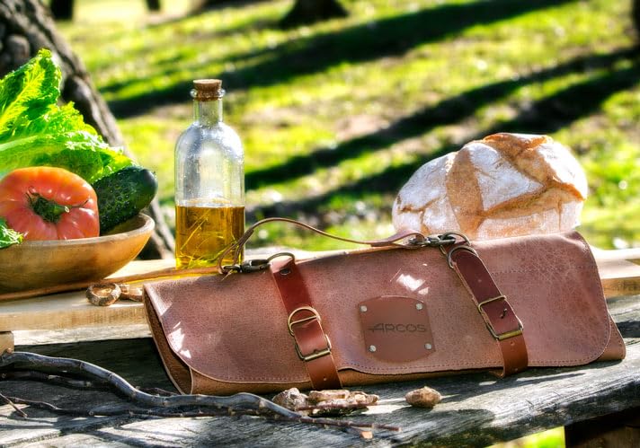 Arcos حقيبة سكين مطبخ احترافية أركوس 5 × 42 سم مقبض جلد العسل مشبك قابل للتعديل - Image 4