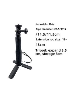 Generic Action Camera Selfie Stick GoPro12/11 Handheld 19inch Suitable For Dji Insta360x3/x4 Extension Rod-Color:1/4 Screw Type + Tripod  - Image 1