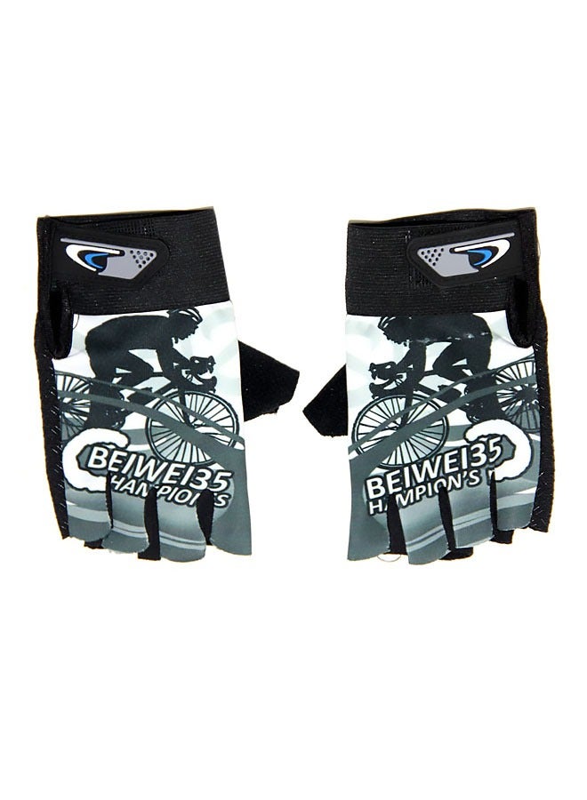 إيه جي دي قفازات بتصميم نصف إصبع مقاومة للانزلاق تسمح بالتهوية مناسبة لركوب الدراجات للجنسين - Image 2