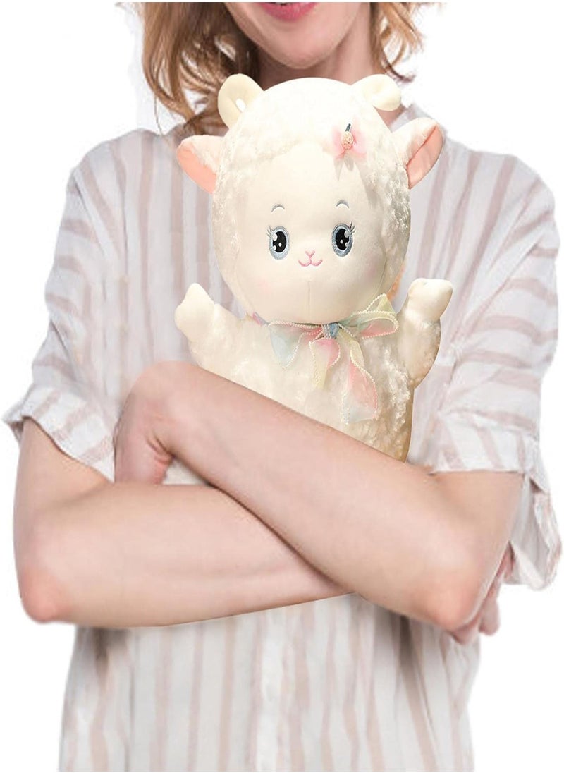GGOOT Goat Stuffed Animal - Cute Stuffed Animal For Easter - Lamb Plush Toy, Sheep Toys Plush White Plush Lamb Stuffed Animal Soft Cuddly Perfect For Child, Newborn Nursery Decor  - Image 5