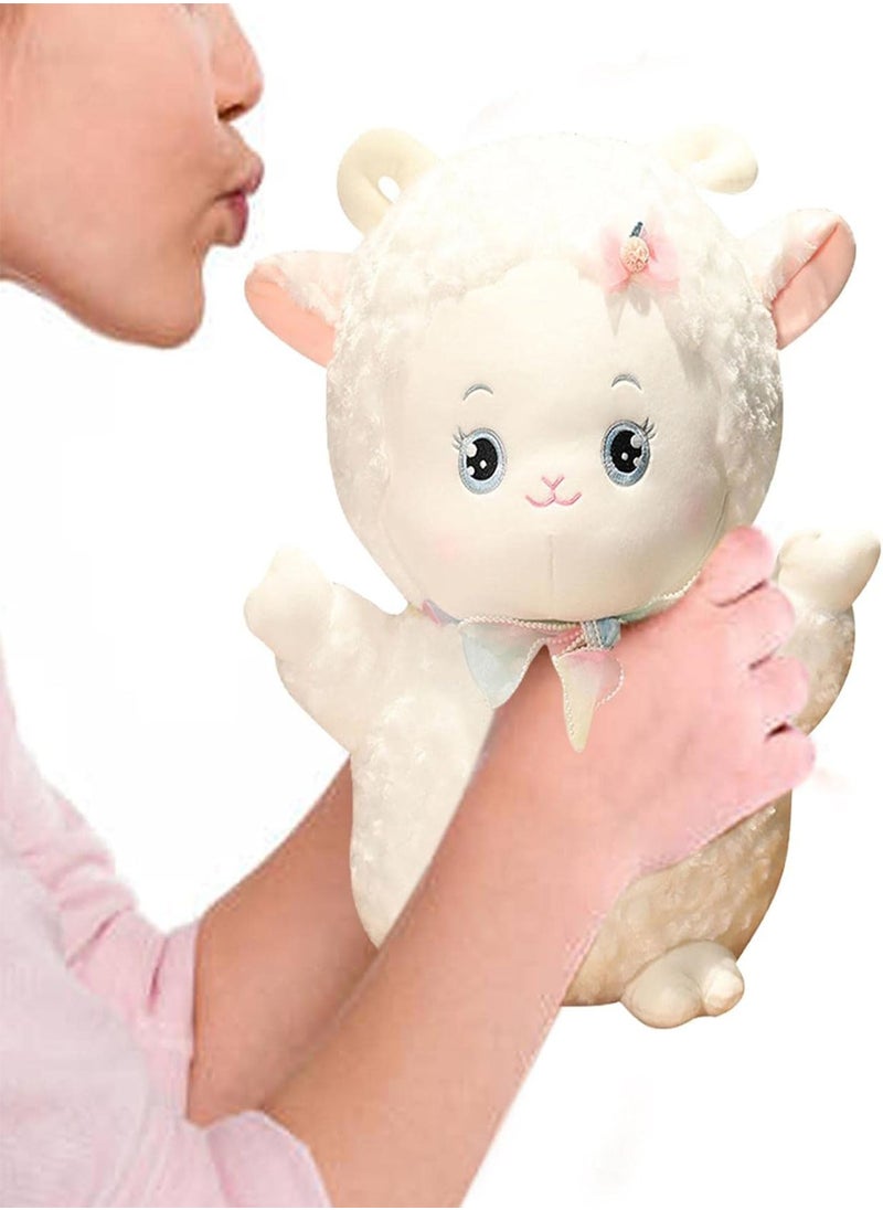 GGOOT Goat Stuffed Animal - Cute Stuffed Animal For Easter - Lamb Plush Toy, Sheep Toys Plush White Plush Lamb Stuffed Animal Soft Cuddly Perfect For Child, Newborn Nursery Decor  - Image 1