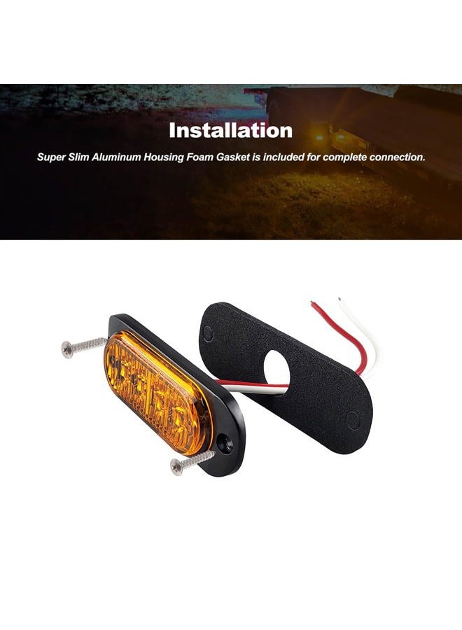 XtraGlow 3.4 Inch Trailer Marker Lights Amber LED Clearance Side Marker with Durable Aluminum Housing Surface Mount Design IP67 Waterproof for Pickup Truck Tractor Van RV Camper Motorhome 10Pcs - Image 5