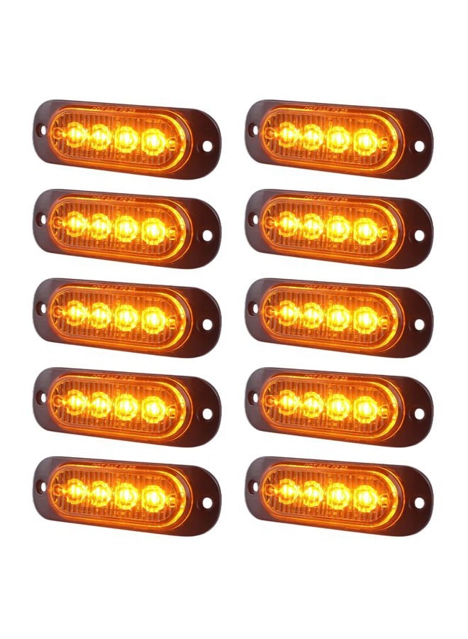 XtraGlow 3.4 Inch Trailer Marker Lights Amber LED Clearance Side Marker with Durable Aluminum Housing Surface Mount Design IP67 Waterproof for Pickup Truck Tractor Van RV Camper Motorhome 10Pcs - Image 1