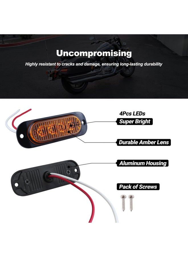 XtraGlow 3.4 Inch Trailer Marker Lights Amber LED Clearance Side Marker with Durable Aluminum Housing Surface Mount Design IP67 Waterproof for Pickup Truck Tractor Van RV Camper Motorhome 10Pcs - Image 3