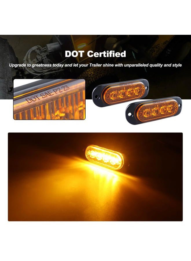 XtraGlow 3.4 Inch Trailer Marker Lights Amber LED Clearance Side Marker with Durable Aluminum Housing Surface Mount Design IP67 Waterproof for Pickup Truck Tractor Van RV Camper Motorhome 10Pcs - Image 2