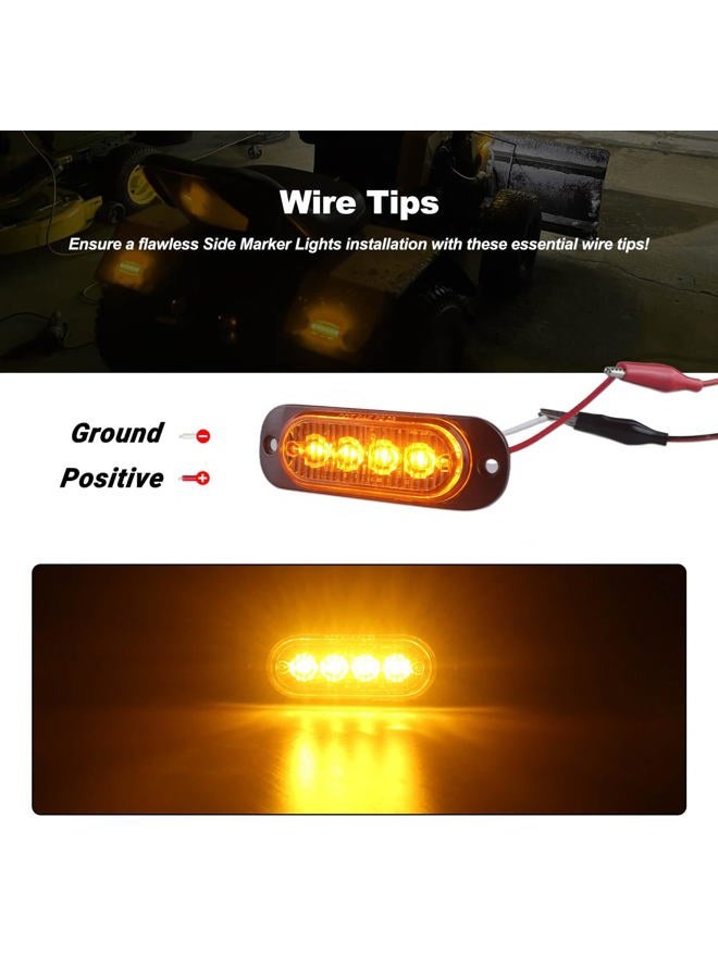 XtraGlow 3.4 Inch Trailer Marker Lights Amber LED Clearance Side Marker with Durable Aluminum Housing Surface Mount Design IP67 Waterproof for Pickup Truck Tractor Van RV Camper Motorhome 10Pcs - Image 4