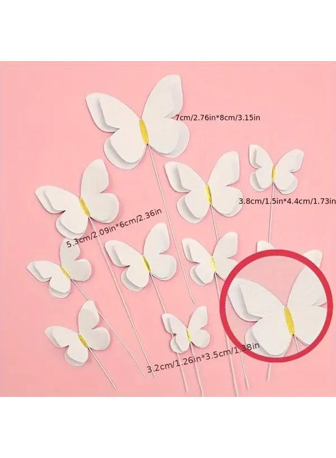 White Double Layer Butterfly Cake Toppers For Mothers Day Birthday - Image 1