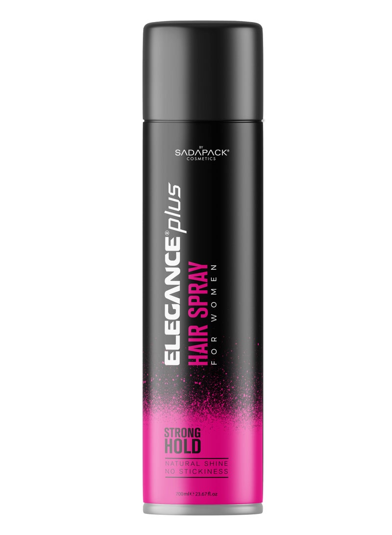 Elegance Hair Spray For Women - Pink, 400ml | Strong Hold, Natural Shine, Fast-Drying - Image 1