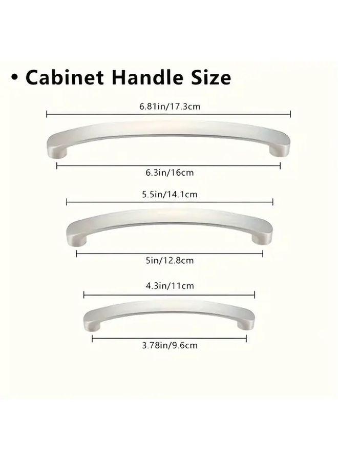 10pcs Nickel Plated Aluminum Alloy Cabinet Handles 128mm Hole Pitch Kitchen Wardrobe Pulls - Image 3