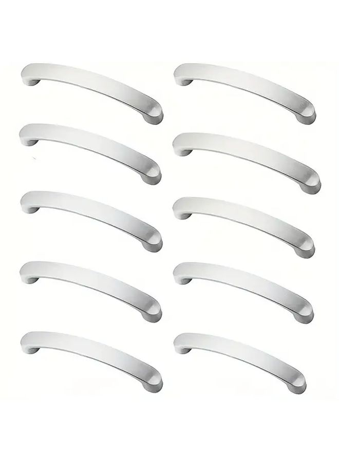 10pcs Nickel Plated Aluminum Alloy Cabinet Handles 128mm Hole Pitch Kitchen Wardrobe Pulls - Image 1