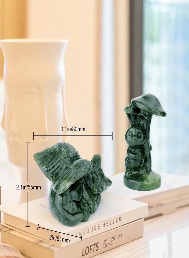 gemshan Memorial Cat Statue for Home - Hand Carved Jade Sleeping Cat Figurine for Home & Office Decor - Image 3