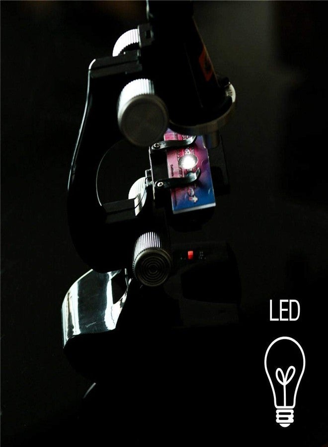 Medigo مجموعة أدوات علمية مع شرائح، مجموعة مجهر تعليمي للمبتدئين مع مصباح LED - Image 3