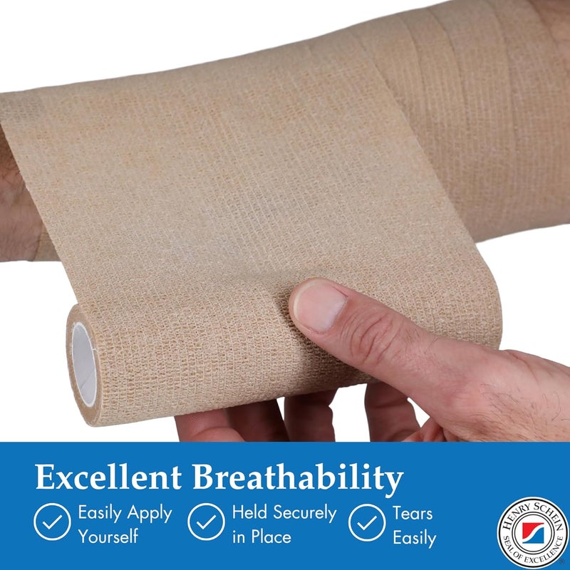Henry Schein Tan NonWoven 6x5 Yds Bandage LatexFree SelfAdherent NonSterile  12BX - Image 4