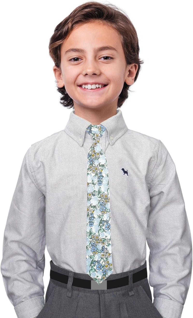 BELLUNO Boys' Floral Ties, Hook and Loop Pre-tied Flower Ties for Little Kids and Pre-teens - Image 2