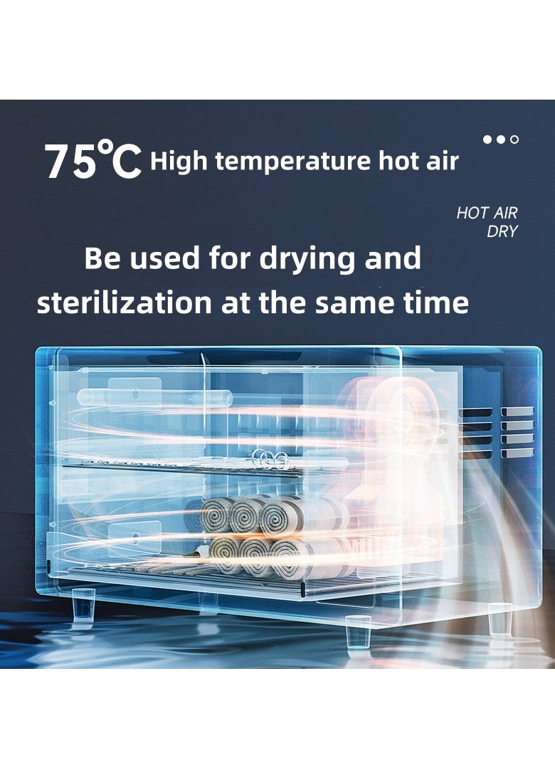 Jourvent - Multifunctional baby bottle sterilizer, dryer, heater, and UV sanitizer with temperature control for keeping warm, featuring automatic shut-off functionality. - Image 1