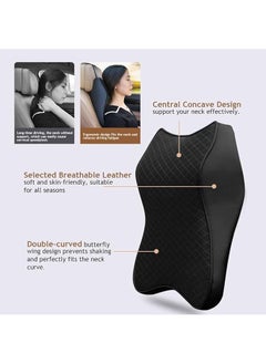 Arabest Car Seat Headrest Neck Rest Cushion - Ergonomic Car Neck Pillow Durable 100% Pure Memory Foam Carseat Neck Support - Comfty Car Seat Back Pillows for Neck/Back Pain Relief (Black 2pcs)  - Image 4
