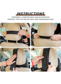 Arabest Car Seat Headrest Neck Rest Cushion - Ergonomic Car Neck Pillow Durable 100% Pure Memory Foam Carseat Neck Support - Comfty Car Seat Back Pillows for Neck/Back Pain Relief (Black 2pcs)  - Image 5