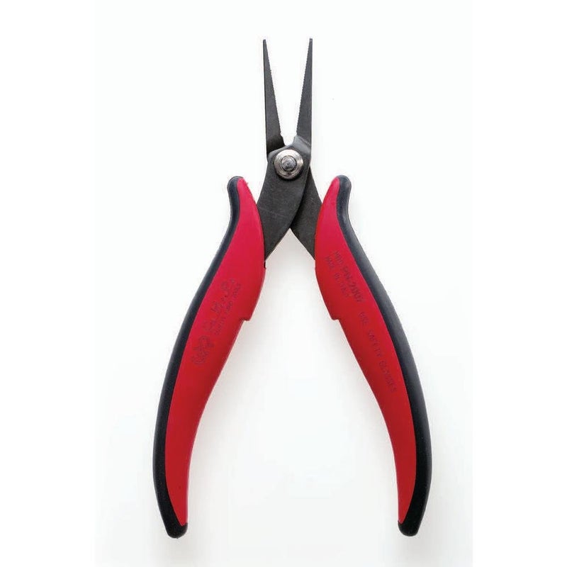 Hakko CHP PN-2007 Long-Nose Pliers, Flat Nose, Flat Outside Edge, Serrated Jaws, 32mm Jaw Length, 3mm Nose Width, 3mm Thick Steel, Original Version - Image 2