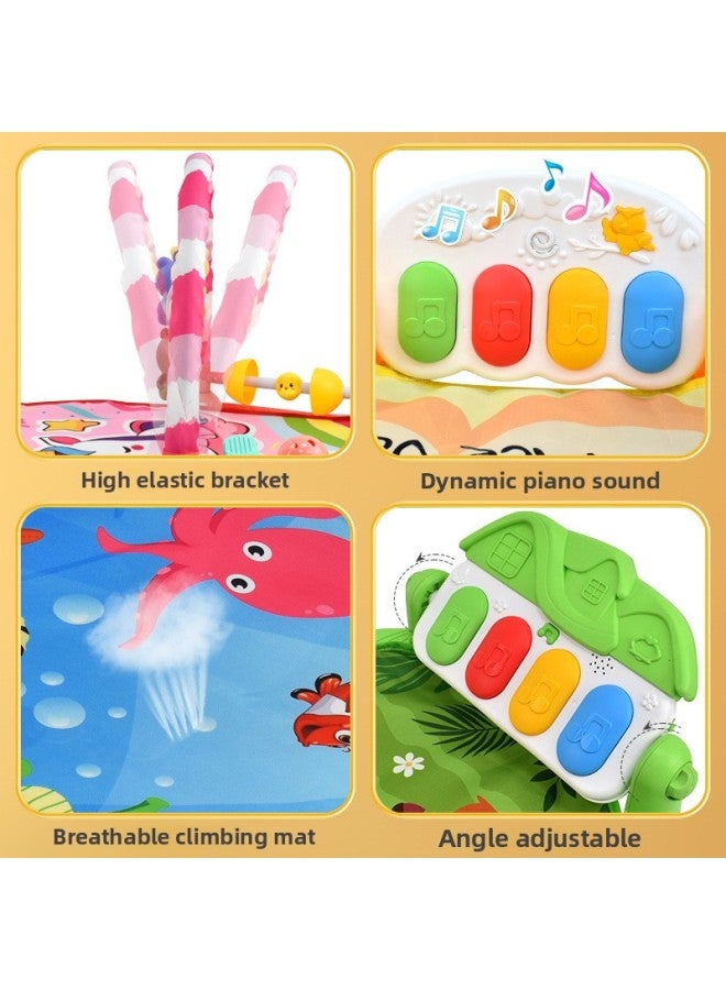 Baby Fitness Rack Multi-functional Light Music 0-36 Months Baby Pedal Game Mat-Color:588-20B Upgraded Yellow - Image 5