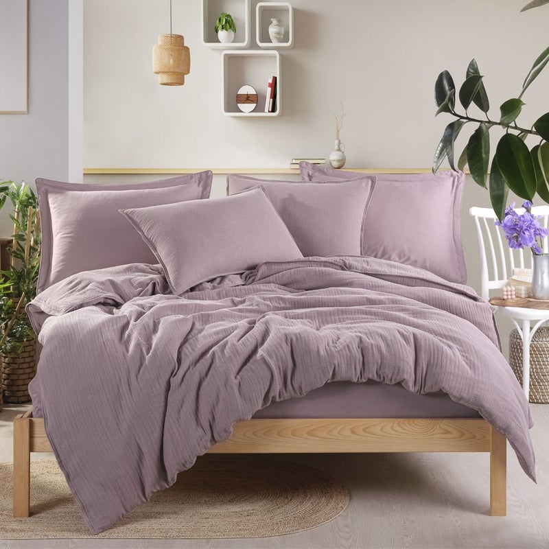 Hobby طقم لحاف مزدوج من موسلين - ليلك - Image 1