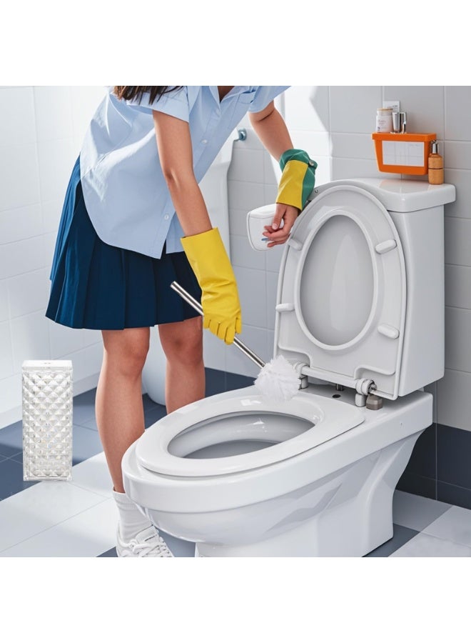 Bathroom Accessories Set 6-Piece Plastic Gift Set with Toilet Brush Holder, Toothbrush Holder, Toothbrush Cup, Soap Dispenser, Soap Dish(Clear) - Image 3