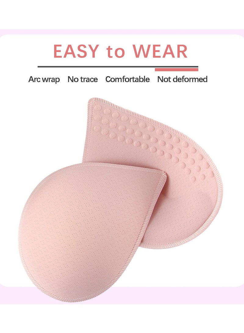 SOLARAE 4 Pairs of Bra Cushion Inserts, Breathable Anti-walking Bra Inserts Removable Latex Bra Inserts for Women's Sports Cup Bra or Swimsuit Bikini Inserts (Green, Black, Pink, Apricot, XL) - Image 2