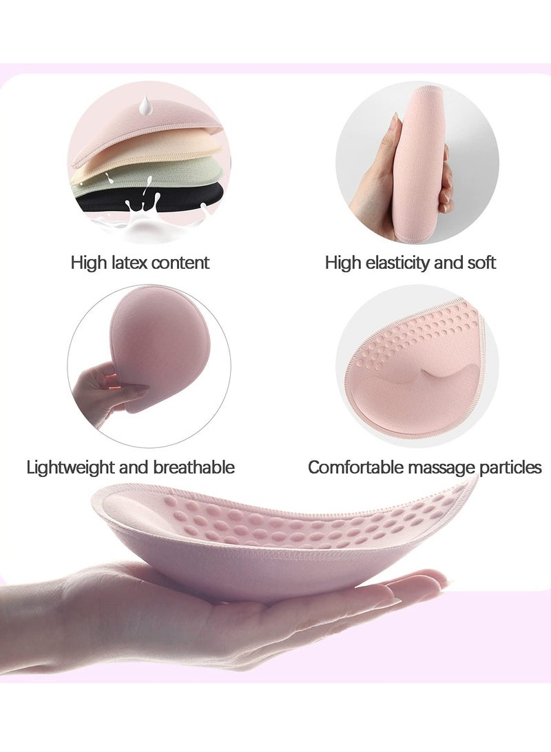 SOLARAE 4 Pairs of Bra Cushion Inserts, Breathable Anti-walking Bra Inserts Removable Latex Bra Inserts for Women's Sports Cup Bra or Swimsuit Bikini Inserts (Green, Black, Pink, Apricot, XL) - Image 4