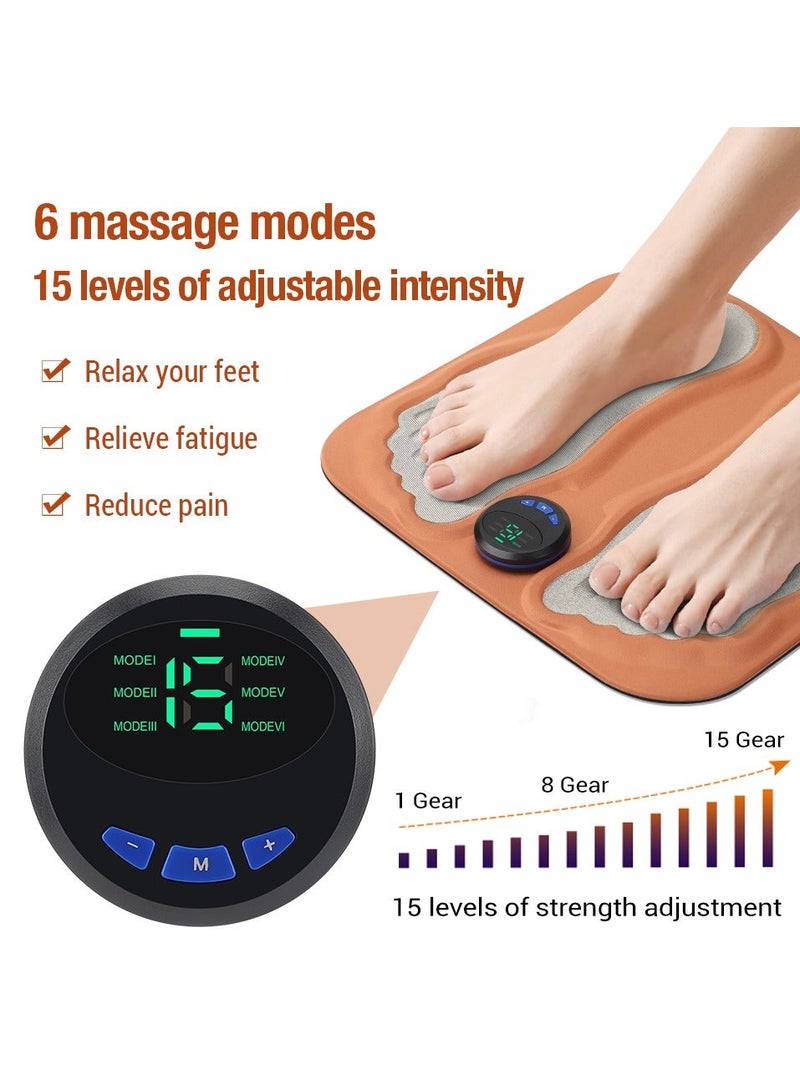 Bukela Rechargeable Smart 3D Electric Foot Massage Pad with Built-in Shiatsu Massage Nodes, Portable Foldable Foot Relaxation Mat for Relieving Sore Tired Feet, Compact Wireless Foot Massager Suitable for Daily Use at Home, Office, Long Trips and Travel Rest Foot Care Device - Image 3