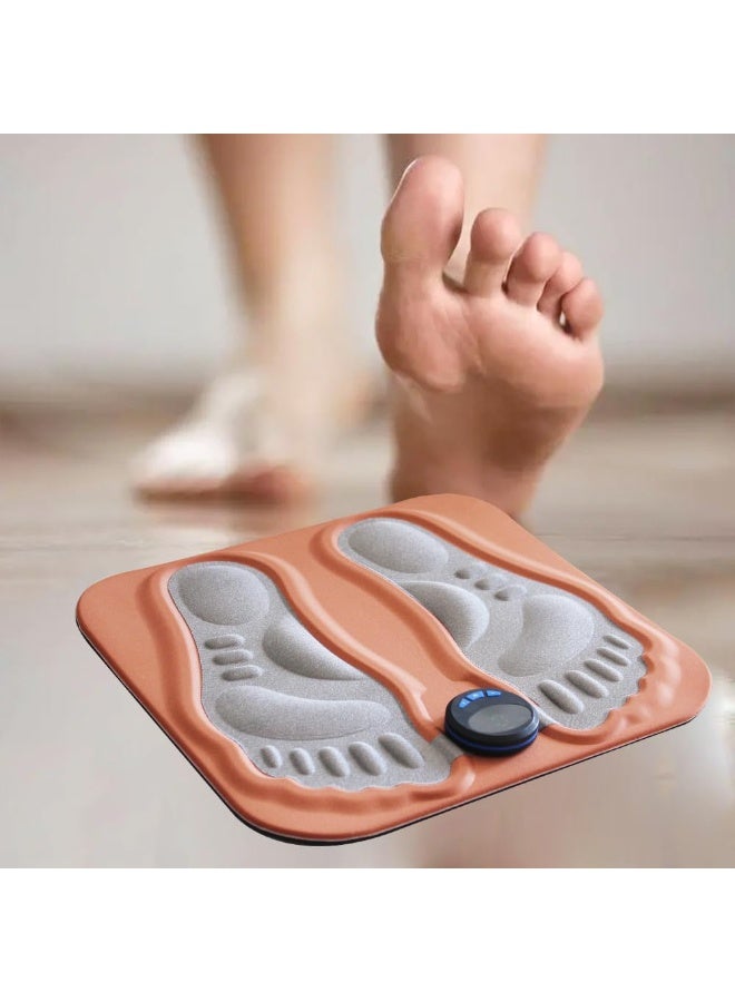 Bukela Rechargeable Smart 3D Electric Foot Massage Pad with Built-in Shiatsu Massage Nodes, Portable Foldable Foot Relaxation Mat for Relieving Sore Tired Feet, Compact Wireless Foot Massager Suitable for Daily Use at Home, Office, Long Trips and Travel Rest Foot Care Device - Image 1